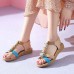 Orange Flat Sandals Cowhide Leather Handmade  best sandals for walking