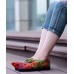 Unique Green Cotton Fabric Flat Shoes For Women Fish Embroideried Pointed Toe Splicing Flat Shoes