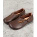 Women Chocolate Flat Shoes For Women Cowhide Leather