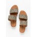 Mister Black Geometric Raffia Slide